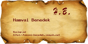 Hamvai Benedek névjegykártya