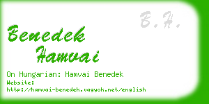 benedek hamvai business card
